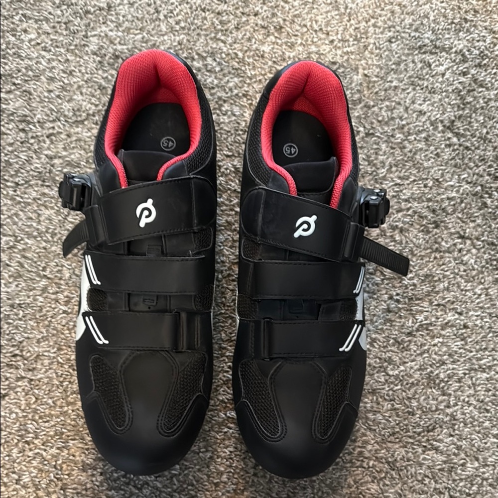Peloton Black and Red Athletic Shoes